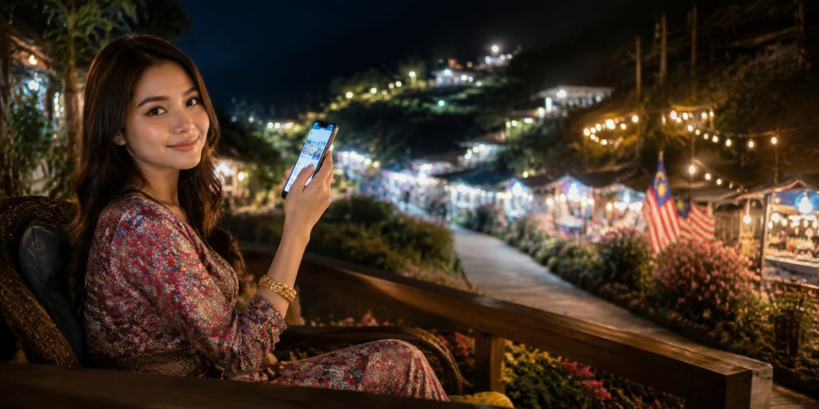 Pengguna Malaysia memain kasino mudah alih di telefon pintar dengan antara muka yang jelas